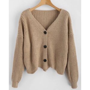 Scalloped Hem Chunky Knit Cardigan